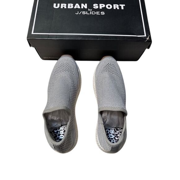NWT J Slides Urban Sport Sneakers Silver Metallic Knit. - Picture 5 of 7